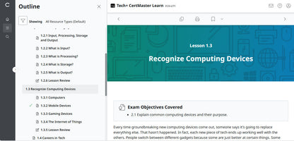 CompTIA CertMaster Learn Tech+ FC0-U71 - Individual License (12 Months Access)