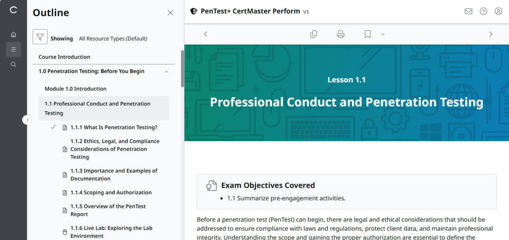 CompTIA PenTest+ PT0-003 (V3) CertMaster Perform – Pre-Configured Account | 3-Month Access | No Access Code