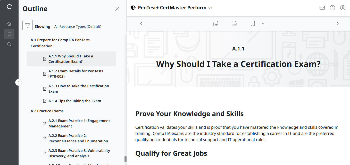 CompTIA PenTest+ PT0-003 (V3) CertMaster Perform – Pre-Configured Account | 3-Month Access | No Access Code